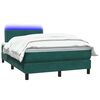 vidaXL Letto a Molle con Materasso e LED Verde Scuro 120x210 cm Velluto