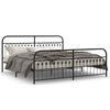 vidaXL Giroletto con Testiera e Pediera Metallo Nero 193x203 cm