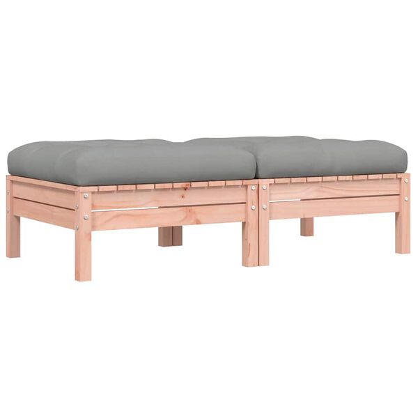 vidaXL Poggiapiedi Giardino con Cuscini 2 pz Legno Massello di Douglas