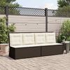 vidaXL Panchina da giardino con cuscino Marrone Poly Rattan