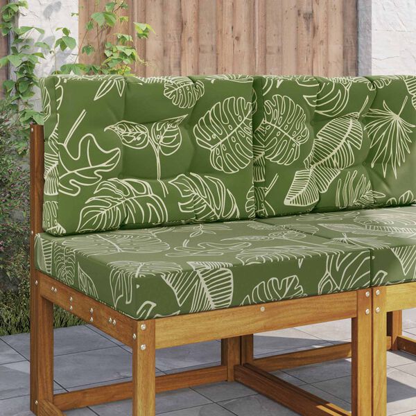 vidaXL Cuscino per divano da esterno 2 pcs Design a foglia Poliestere