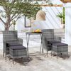 vidaXL Set Bistrot da Giardino 5pz Polyrattan e Vetro Temperato Grigio
