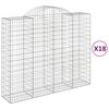 vidaXL Cesti Gabbioni ad Arco 18 pz 200x50x160/180 cm Ferro Zincato