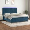 vidaXL Letto a Molle con Materasso e LED Blu Scuro 160x200 cm
