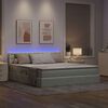 vidaXL Letto con contenitore e LED Grigio chiaro 180 x 200 cm Velluto