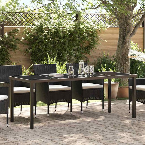vidaXL Tavolo da Giardino Nero 200 x 80 x 73 cm Metallo