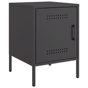 vidaXL Comodino Nero 36x39x50,5 cm in Acciaio
