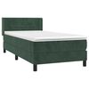 vidaXL Giroletto a Molle con Materasso Verde Scuro 90x190 cm Velluto