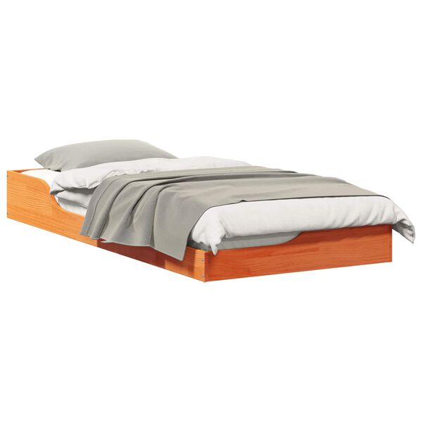 vidaXL Struttura del letto Marrone cerato 100 x 200 cm Pino massello