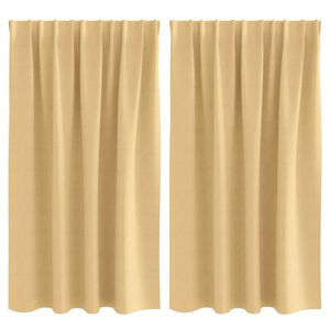 vidaXL Tende Blackout con Anelli 2 pcs Beige 140 x 140 cm Poliestere