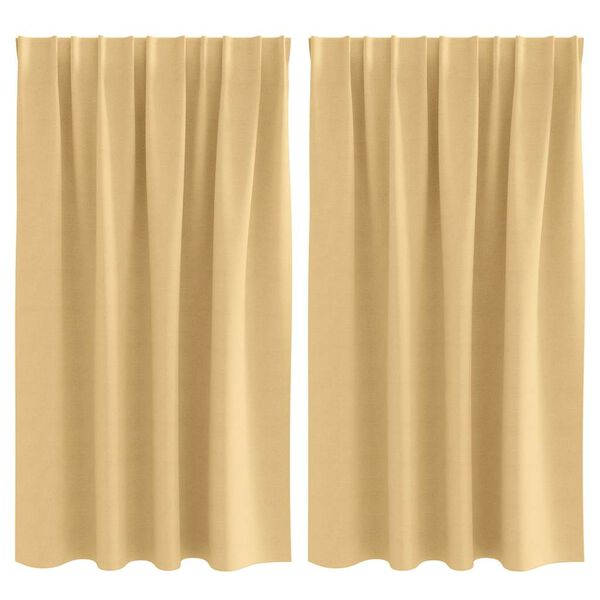 vidaXL Tende Blackout con Anelli 2 pcs Beige 140 x 140 cm Poliestere