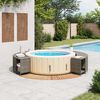 vidaXL Bordo per Spa Grigio in Polyrattan e Legno Massello di Acacia