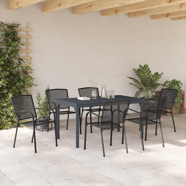 vidaXL Set da Pranzo per Giardino 7 pcs Antracite