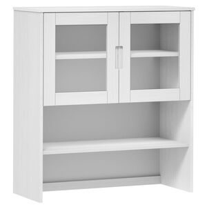 vidaXL Piano Credenza MOLDE Bianco 90x35x100 cm Legno Massello di Pino