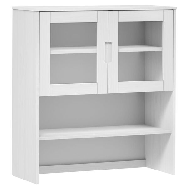 vidaXL Piano Credenza MOLDE Bianco 90x35x100 cm Legno Massello di Pino