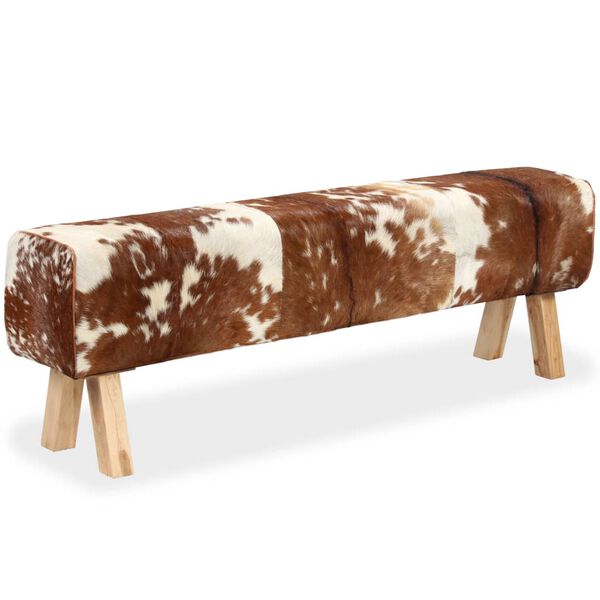 vidaXL Panca in Vera Pelle di Capra 160x28x50 cm