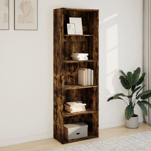 vidaXL Libreria Rovere Fumo 60x30x189 cm in Legno Multistrato