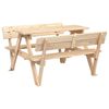 vidaXL Tavolo da Picnic per 4 Bambini con Ombrellone Legno di Abete