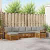 vidaXL Set divani con cuscino 7 pcs Grigio Naturale e Chiaro