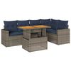 vidaXL Set Divano da Giardino 6 pz con Cuscini Grigio in Polyrattan