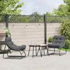 vidaXL Arredamento da Giardino 2 pcs Nero 81 x 60.5 x 71 cm