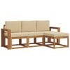 vidaXL Set di divani da esterno 4 pz Naturale e Beige