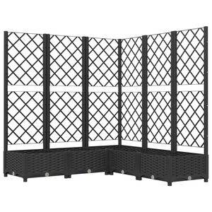 vidaXL Fioriera da Giardino con Graticcio Nero 120x120x121,5 cm in PP