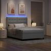 vidaXL Letto a Sorgente LED Grigio chiaro 140 x 190 cm Tessuto