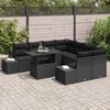 vidaXL Set Divano da Giardino con cuscino 9 pcs Nero polyrattan