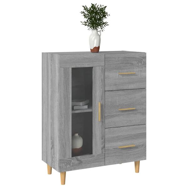 vidaXL Credenza Grigio Sonoma 69,5x34x90 cm in Legno Multistrato