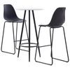 vidaXL Set da Bar 3 pz in Plastica Nero