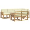 vidaXL Set di divani da esterno 7 pz Bianco e Crema Poliestere