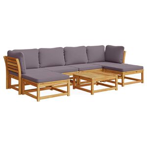 vidaXL Set Salotto da Giardino 7 pz con Cuscini Legno Massello Acacia