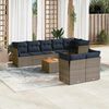 vidaXL Set Divani da Giardino 9 pz con Cuscini Grigio in Polyrattan
