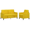 vidaXL Set di Divani con Storage 2 pz Giallo Poliestere