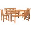 vidaXL Set da Pranzo per Giardino 5 pz in Legno Massello di Teak