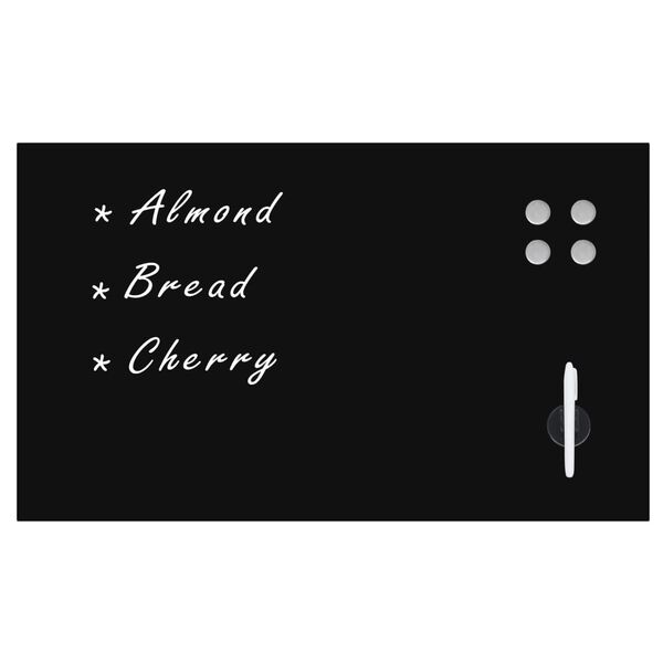 vidaXL Lavagna Magnetica a Parete in Vetro 100x60 cm Nera