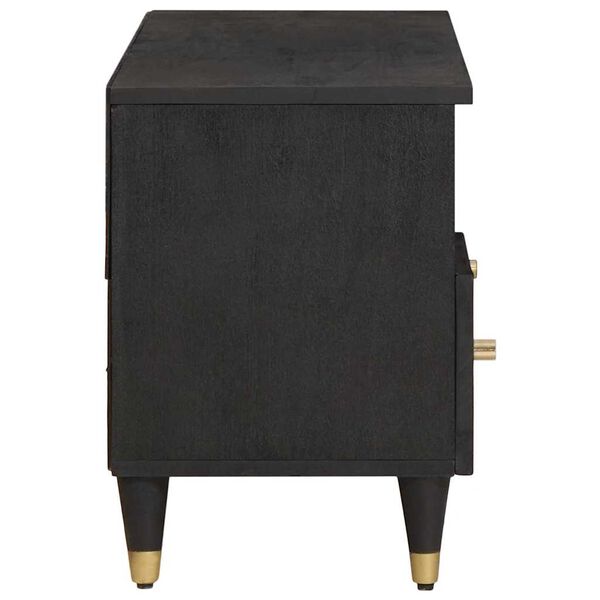 vidaXL Mobile TV Nero 100 x 33 x 46 cm Legno di mango massello