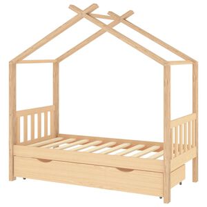 vidaXL Giroletto per Bambini con Cassetto Legno Massello Pino 80x160cm