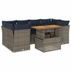 vidaXL Set Divani da Giardino 7 pz con Cuscini Grigio in Polyrattan