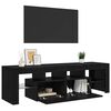 vidaXL Mobile Porta TV con LED Rovere Nero 140x36,5x40 cm Truciolato