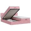 vidaXL Letto ottomano con materasso con testiera 2 pcs Rosa Velluto