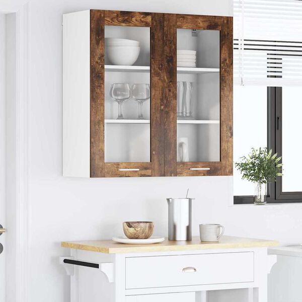 vidaXL Armadio pensile Rovere fum&eacute; 80 x 31 x 80 cm Legno multistrato