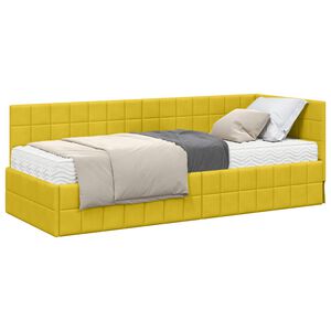 vidaXL Struttura Letto Angolare con Materasso 2 pz Giallo 80 x 200 cm