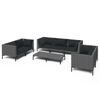 vidaXL Divani da Giardino 8 pz con Cuscini in Polyrattan Grigio Scuro