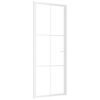 vidaXL Porta Interna 83x201,5 cm Bianca in Vetro ESG e Alluminio