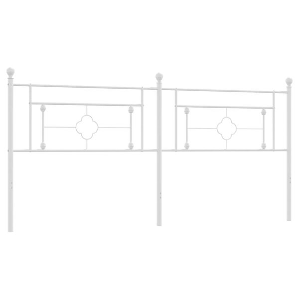 vidaXL Testiera di Ricambio in Metallo Bianco 193 cm