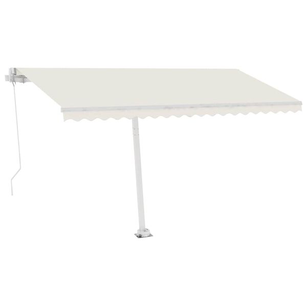 vidaXL Tenda da Sole Retrattile Manuale Autoportante 400x350 cm Crema