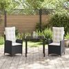 vidaXL Set da Pranzo per Giardino con cuscino 3 pcs Nero polyrattan