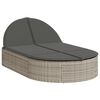 vidaXL Lettino Prendisole Doppio con Cuscini Grigio Chiaro Polyrattan